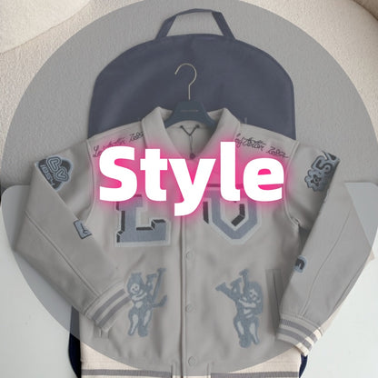 Classic-style baseball jacket