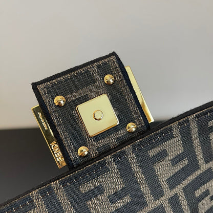 Jacquard Single-Shoulder Crossbody Bag (with Wide Printed Strap)