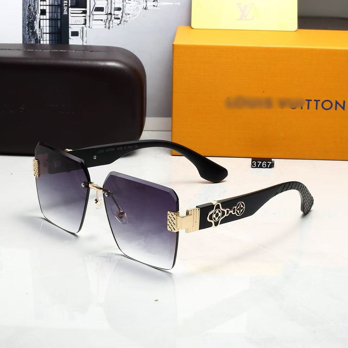 Men's Classic Lettering UV-Protection Sunglasses