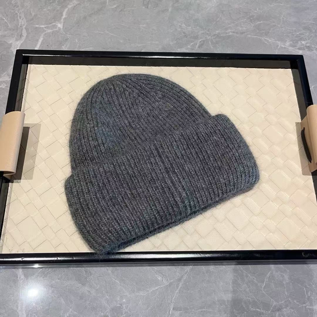Unisex mohair winter beanie with a heart-shaped embroidery and a folded cuff